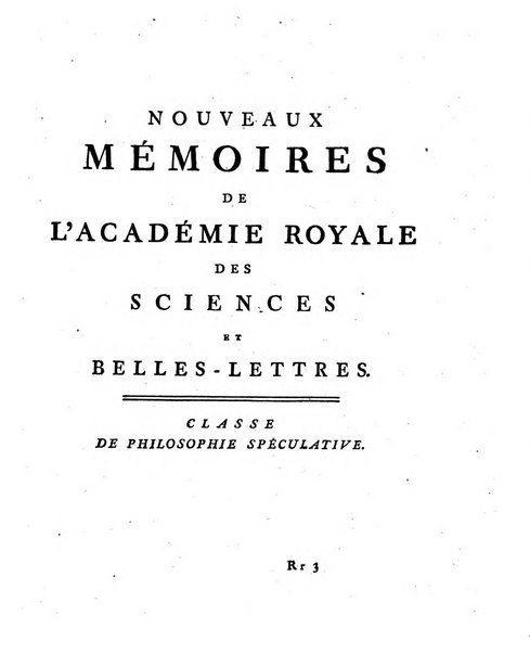 Nouveaux memoires de l'Academie royale des sciences et belles-lettres, avec l'histoire pour la meme annee