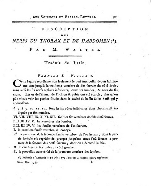 Nouveaux memoires de l'Academie royale des sciences et belles-lettres, avec l'histoire pour la meme annee