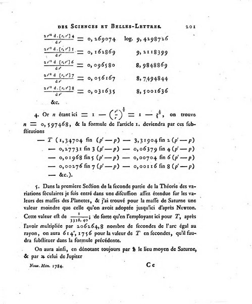 Nouveaux memoires de l'Academie royale des sciences et belles-lettres, avec l'histoire pour la meme annee