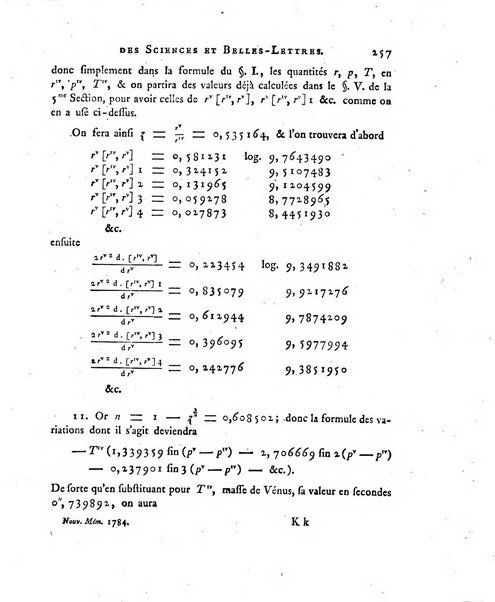 Nouveaux memoires de l'Academie royale des sciences et belles-lettres, avec l'histoire pour la meme annee