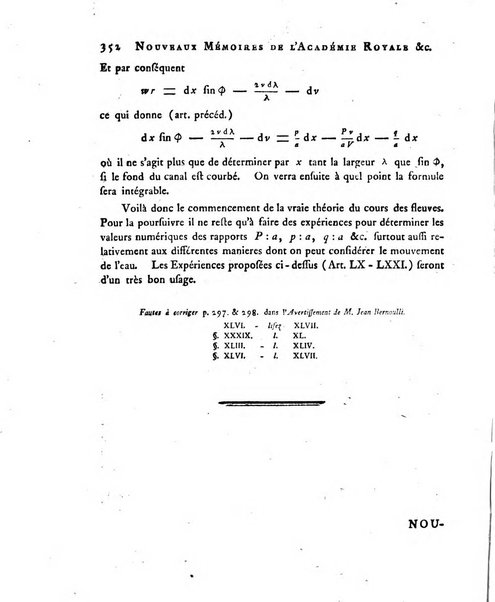 Nouveaux memoires de l'Academie royale des sciences et belles-lettres, avec l'histoire pour la meme annee