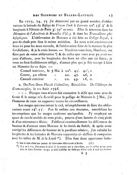 Nouveaux memoires de l'Academie royale des sciences et belles-lettres, avec l'histoire pour la meme annee
