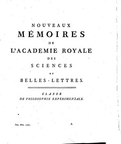 Nouveaux memoires de l'Academie royale des sciences et belles-lettres, avec l'histoire pour la meme annee