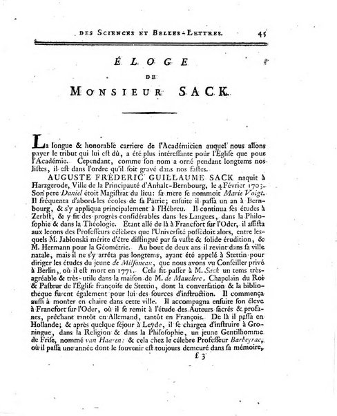 Nouveaux memoires de l'Academie royale des sciences et belles-lettres, avec l'histoire pour la meme annee