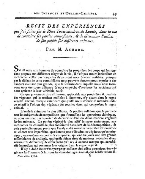 Nouveaux memoires de l'Academie royale des sciences et belles-lettres, avec l'histoire pour la meme annee