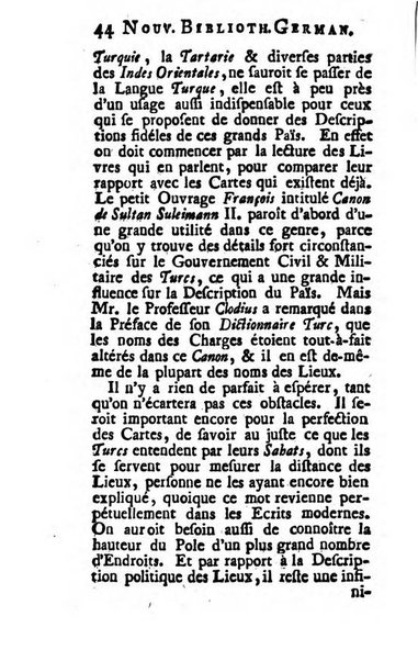 Nouvelle bibliotheque germanique ou histoire litteraire de l'Allemagne, de la Suisse et des pays du nord