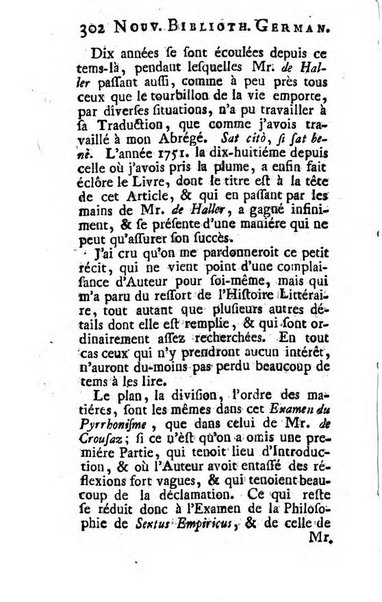 Nouvelle bibliotheque germanique ou histoire litteraire de l'Allemagne, de la Suisse et des pays du nord