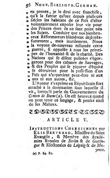 Nouvelle bibliotheque germanique ou histoire litteraire de l'Allemagne, de la Suisse et des pays du nord