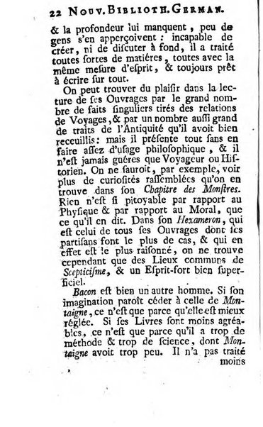 Nouvelle bibliotheque germanique ou histoire litteraire de l'Allemagne, de la Suisse et des pays du nord