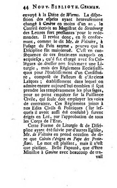 Nouvelle bibliotheque germanique ou histoire litteraire de l'Allemagne, de la Suisse et des pays du nord