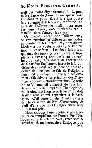 Nouvelle bibliotheque germanique ou histoire litteraire de l'Allemagne, de la Suisse et des pays du nord