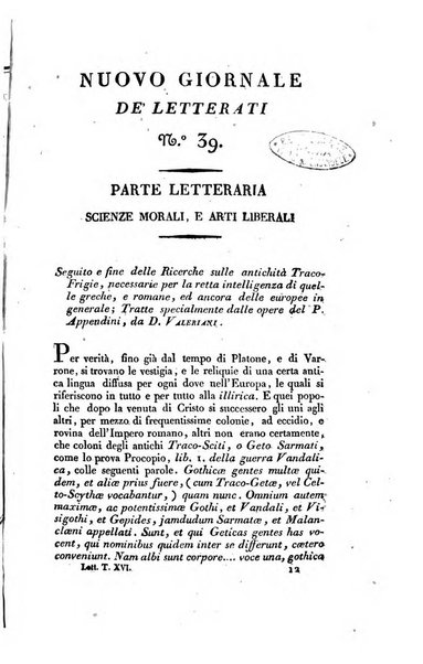 Nuovo giornale de' letterati