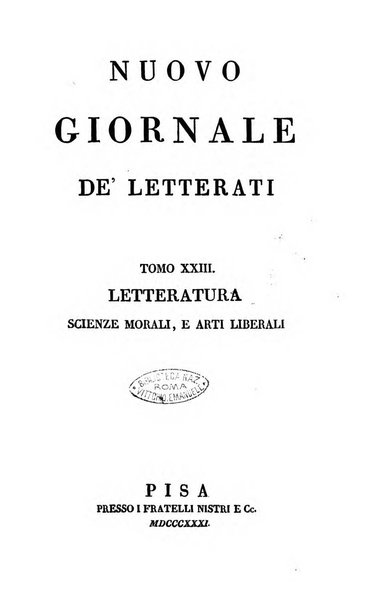 Nuovo giornale de' letterati