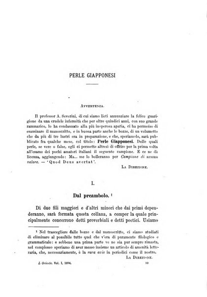 L'oriente rivista trimestrale pubblicata a cura dei professori del R. Istituto orientale in Napoli