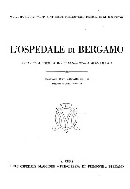 L'Ospedale di Bergamo atti della Società medico chirurgica bergamasca