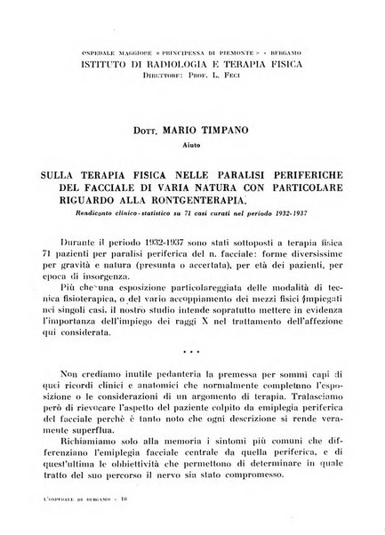 L'Ospedale di Bergamo atti della Società medico chirurgica bergamasca