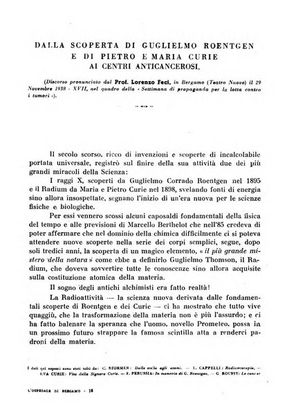 L'Ospedale di Bergamo atti della Società medico chirurgica bergamasca