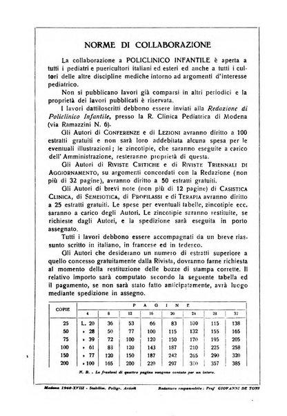 Policlinico infantile rivista mensile di medicina e chirurgia dei bambini