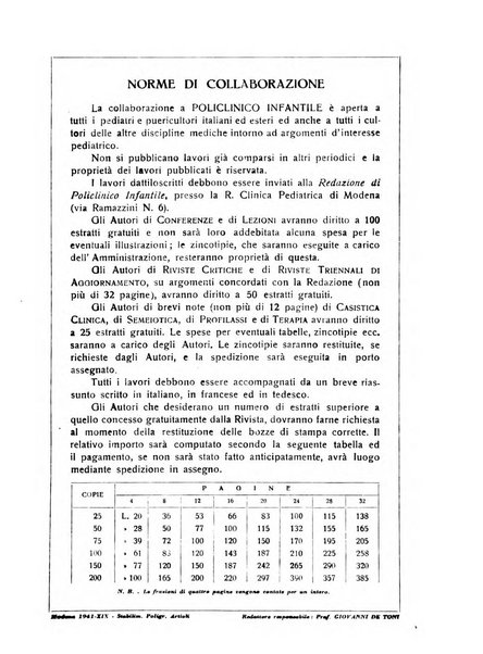 Policlinico infantile rivista mensile di medicina e chirurgia dei bambini