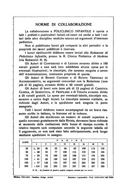 Policlinico infantile rivista mensile di medicina e chirurgia dei bambini