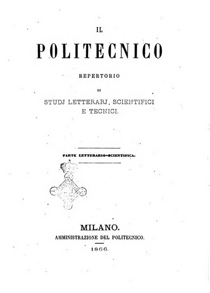 Il politecnico. Parte letterario-scientifica