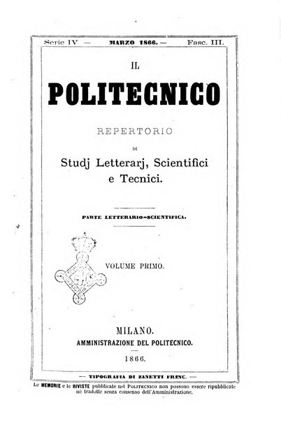 Il politecnico. Parte letterario-scientifica