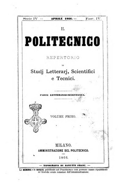 Il politecnico. Parte letterario-scientifica