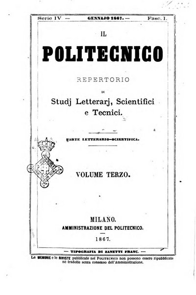 Il politecnico. Parte tecnica