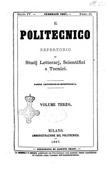 Il politecnico. Parte tecnica