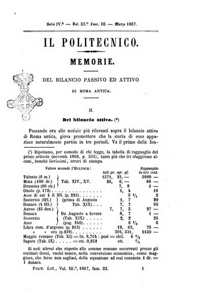 Il politecnico. Parte tecnica