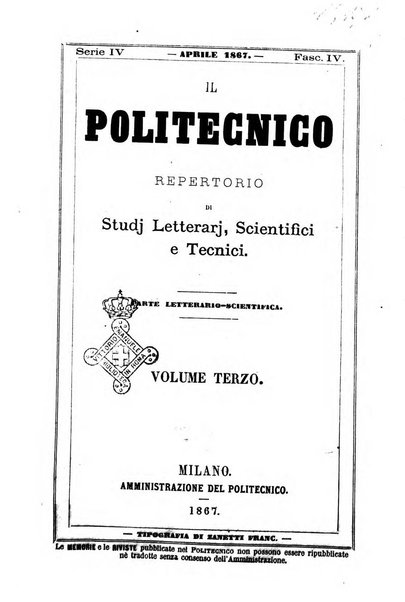 Il politecnico. Parte tecnica