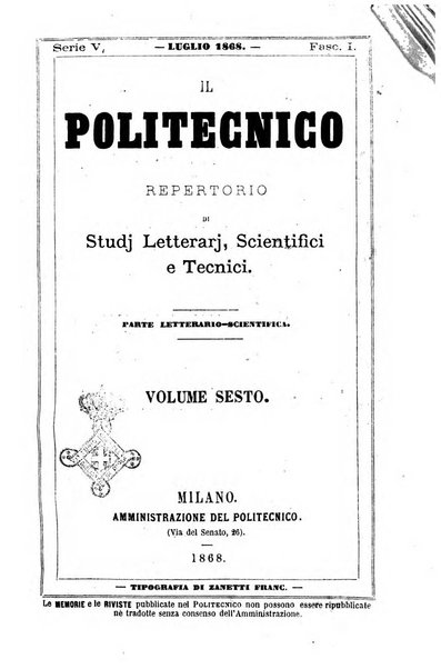 Il politecnico. Parte tecnica