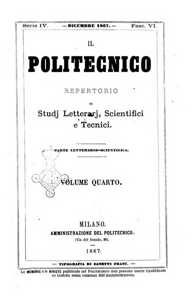 Il politecnico. Parte tecnica