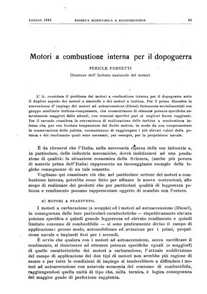 Ricerca scientifica e ricostruzione rivista del Consiglio nazionale delle ricerche