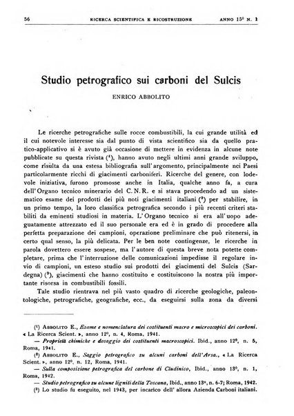 Ricerca scientifica e ricostruzione rivista del Consiglio nazionale delle ricerche