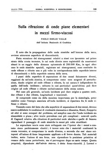 Ricerca scientifica e ricostruzione rivista del Consiglio nazionale delle ricerche