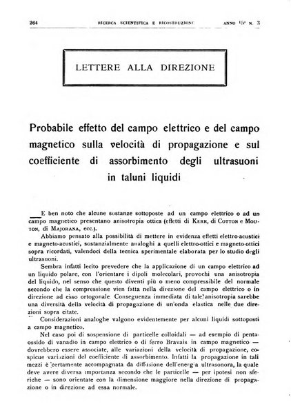 Ricerca scientifica e ricostruzione rivista del Consiglio nazionale delle ricerche