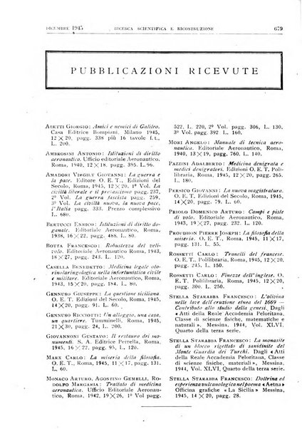 Ricerca scientifica e ricostruzione rivista del Consiglio nazionale delle ricerche