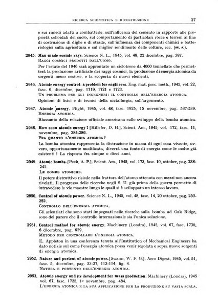 Ricerca scientifica e ricostruzione rivista del Consiglio nazionale delle ricerche