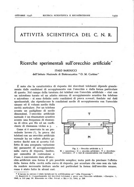 Ricerca scientifica e ricostruzione rivista del Consiglio nazionale delle ricerche