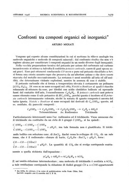 Ricerca scientifica e ricostruzione rivista del Consiglio nazionale delle ricerche