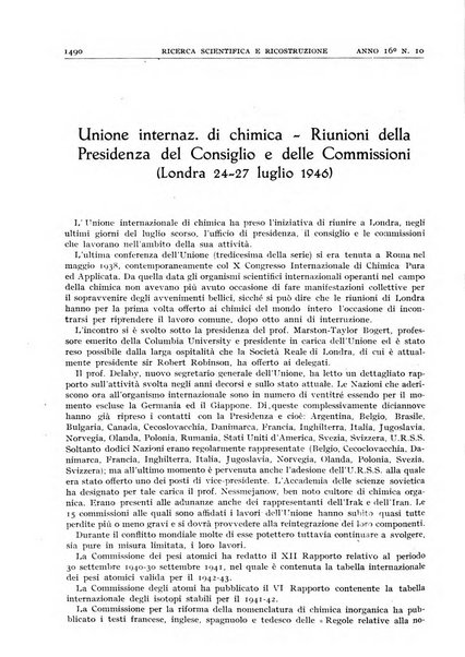 Ricerca scientifica e ricostruzione rivista del Consiglio nazionale delle ricerche