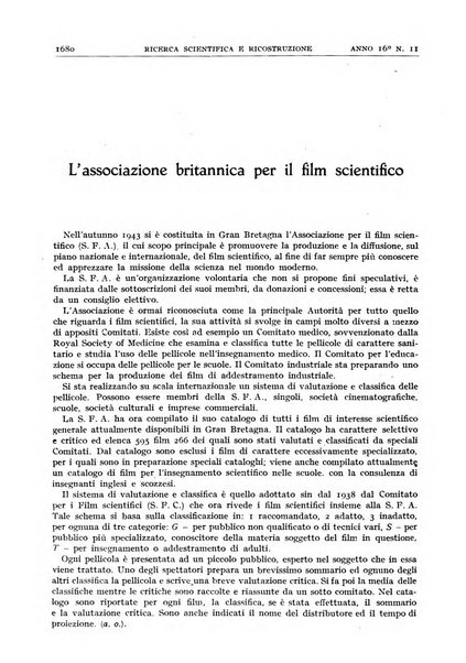 Ricerca scientifica e ricostruzione rivista del Consiglio nazionale delle ricerche