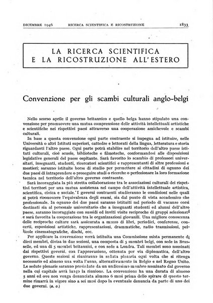 Ricerca scientifica e ricostruzione rivista del Consiglio nazionale delle ricerche