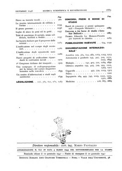 Ricerca scientifica e ricostruzione rivista del Consiglio nazionale delle ricerche