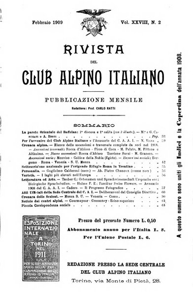 Rivista del Club alpino italiano pubblicazione mensile