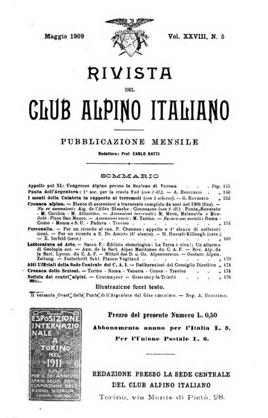 Rivista del Club alpino italiano pubblicazione mensile