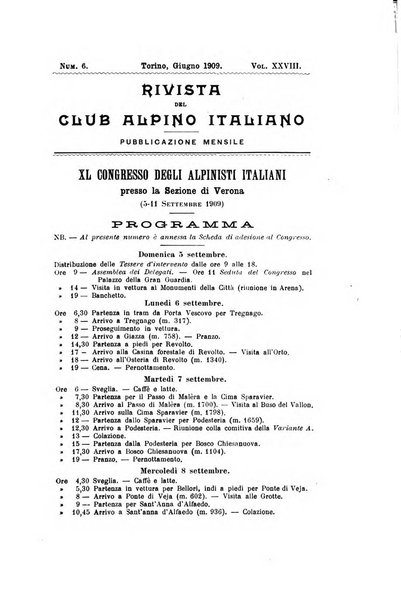 Rivista del Club alpino italiano pubblicazione mensile