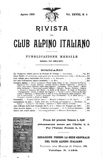 Rivista del Club alpino italiano pubblicazione mensile