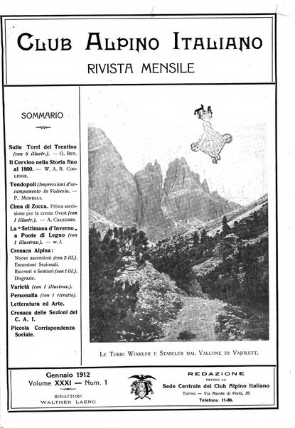 Rivista del Club alpino italiano pubblicazione mensile